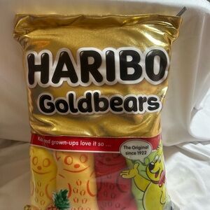 2025 Haribo Goldbears Plush Candy Pillow With 4 Mini PLUSH BEARS Inside 14" ZIP